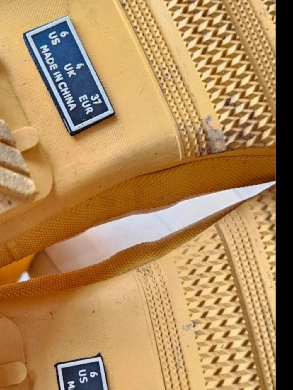 6, bright yellow Lemon rain boots